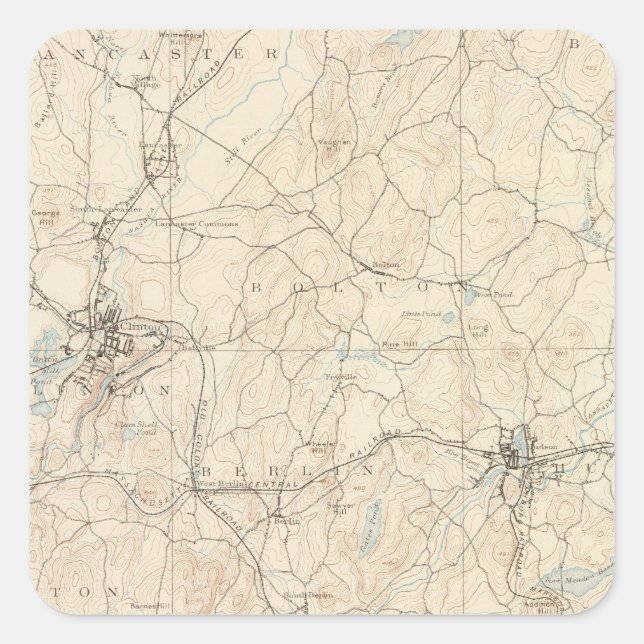 Marlboro, Massachusetts Square Sticker (Front)