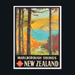Marlborough New Zealand vintage travel Postcard<br><div class="desc">Marlborough New Zealand vintage travel Postcard</div>