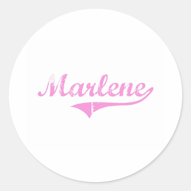 Marlene Classic Style Name Round Sticker (Front)