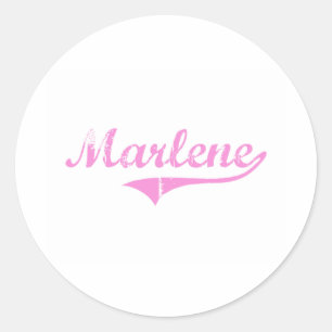 Marlene Classic Style Name Round Sticker