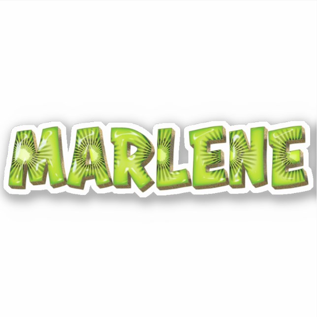 Marlene Name Kiwi Design Decal Sticker (Front)