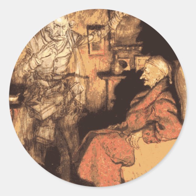 Marley and Scrooge Classic Round Sticker (Front)