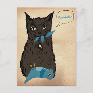 Marley Fish Hates Twitter Postcard