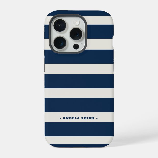 Marlin and Tropical Coconut Cabana Stripes iPhone Case (Back)