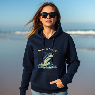 Marlin Fish-Hooked on Reel Life Hoodie