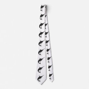 Marlin fish silhouette - Choose background colour Tie