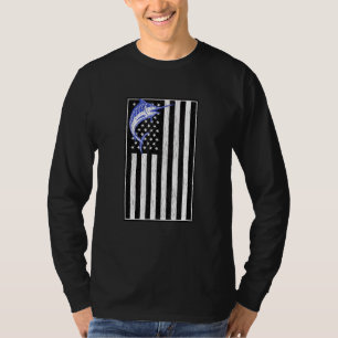 Marlin Fish Us American Flag Patriotic Fishing Fis T-Shirt
