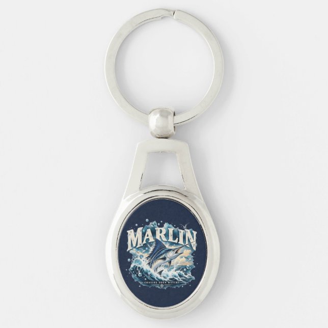 MARLIN Fishing Ocean Adventure Key Ring (Front)