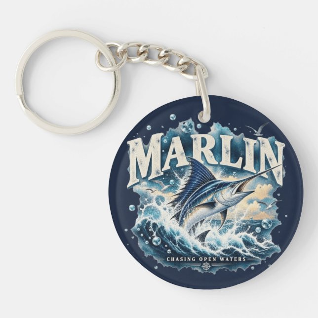 MARLIN Fishing Ocean Adventure Key Ring (Front)
