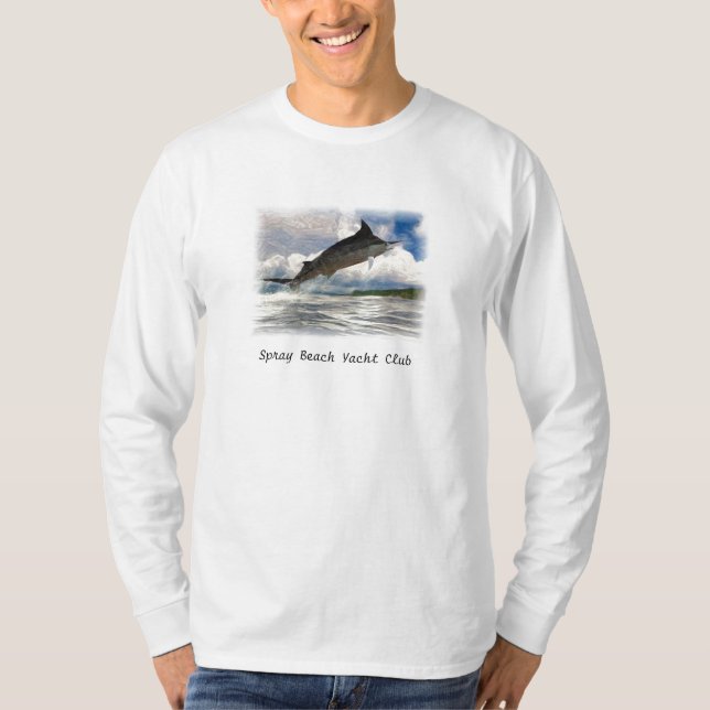 marlin painted, Spray Beach Yacht Club T-Shirt (Front)