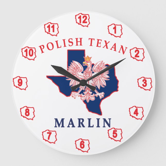 Marlin Polish Texan Large Clock (Front)