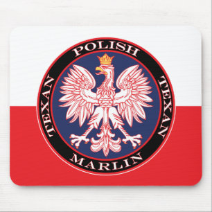 Marlin Round Polish Texan Mouse Pad