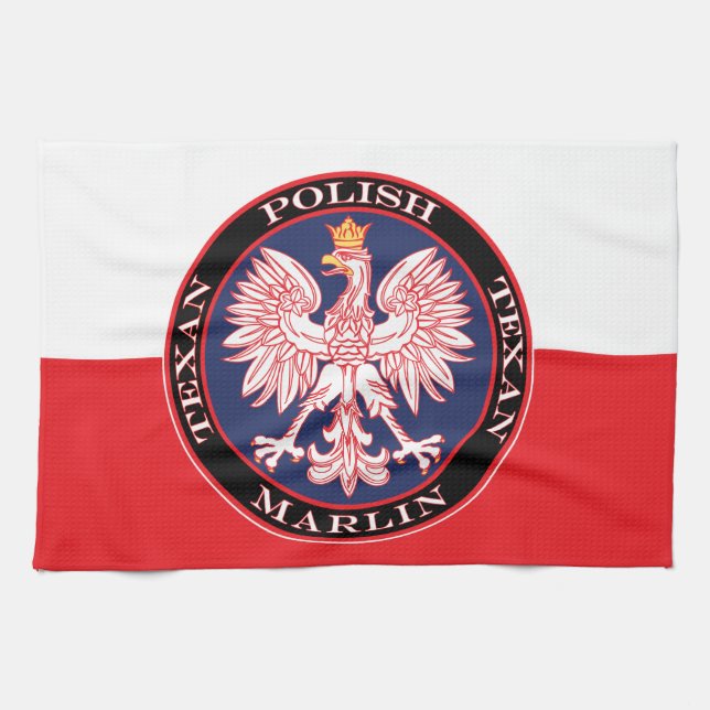 Marlin Round Polish Texan Tea Towel (Horizontal)
