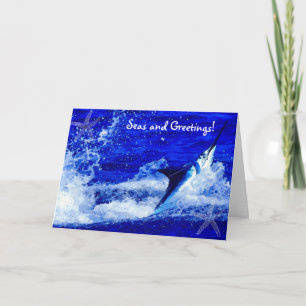 Marlin Seas and Greetings Holiday Card