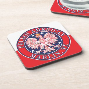 Marlin Texas Polish American Eagle Coaster
