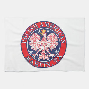 Marlin Texas Polish American Eagle Tea Towel