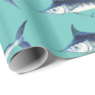 Marlins on tiffany blue wrapping paper