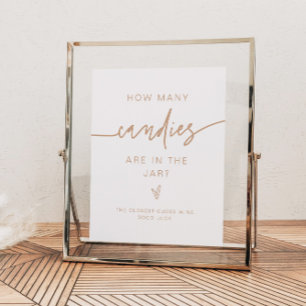 MARLO Beige How Many Candies Baby Shower Game Poster