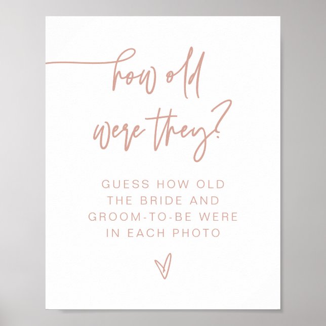 MARLO Blush Pink Modern How Old Were They Sign (Front)