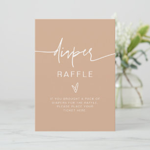 MARLO Bohemian Beige Diaper Raffle Game Sign Card