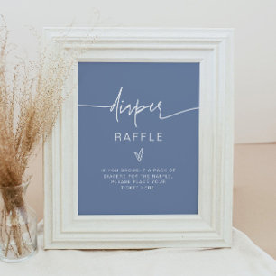 MARLO Bohemian Dusty Blue Diaper Raffle Game Sign