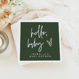 MARLO Bohemian Forest Green Baby Shower Napkins