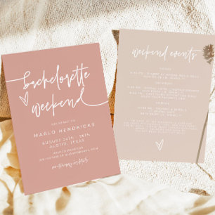 MARLO Boho Blush Bachelorette Weekend Itinerary Invitation