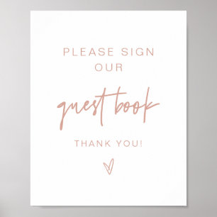 MARLO Boho Blush Pink and Beige Guestbook Sign