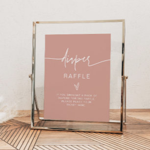 MARLO Boho Blush Pink Diaper Raffle Game Sign