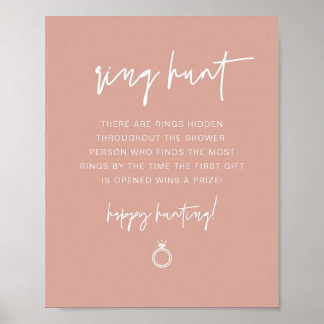MARLO Boho Blush Ring Hunt Bridal Shower Game  Pos Poster (Front)