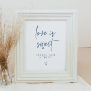 MARLO Boho Dusty Blue Love is Sweet Treat Favour Poster