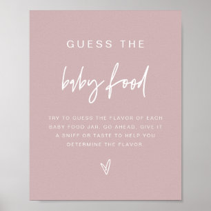 MARLO Boho Dusty Rose Guess the Baby Food Game Poster