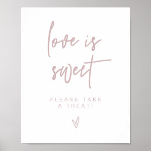 MARLO Boho Dusty Rose Love is Sweet Treat Favour Poster