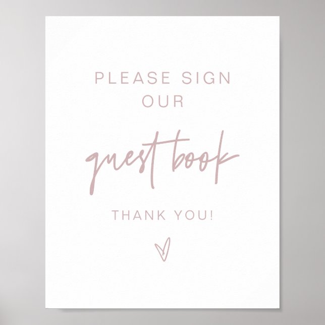 MARLO Boho Dusty Rose Pink Guestbook Sign (Front)