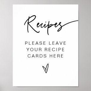 MARLO Bold Contemporary Bridal Shower Recipes  Poster