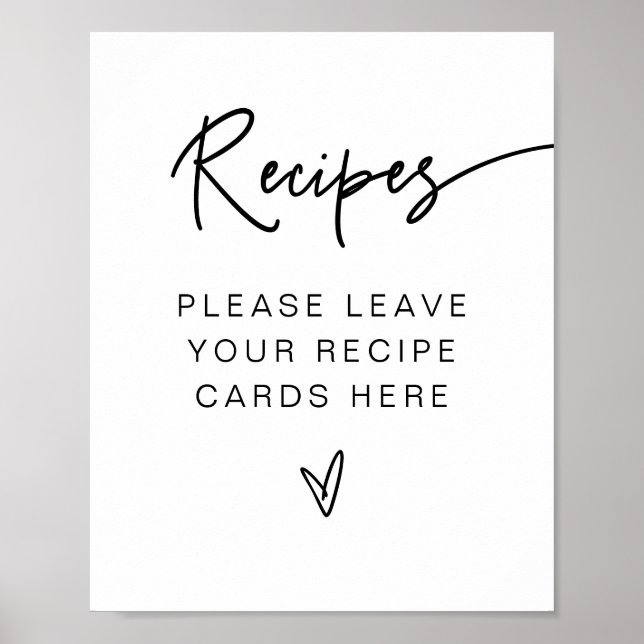 MARLO Bold Contemporary Bridal Shower Recipes  Poster (Front)