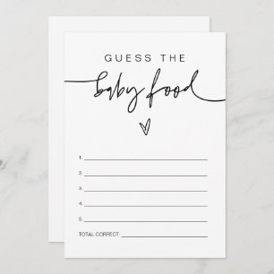 MARLO Bold Contemporary Guess the Baby Food Game Invitation
