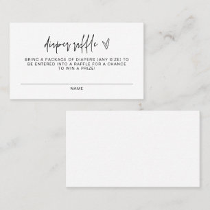 MARLO Bold Contemporary Modern Diaper Raffle  Place Card