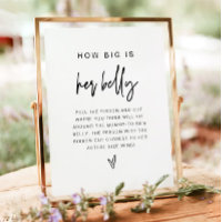 MARLO Bold Modern How Big is Her Belly Game  Poste