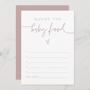 MARLO Dusty Rose Boho Guess the Baby Food Game Invitation