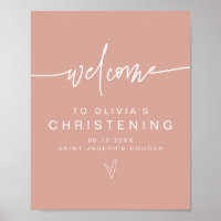 MARLO Modern Blush Pink Christening Welcome