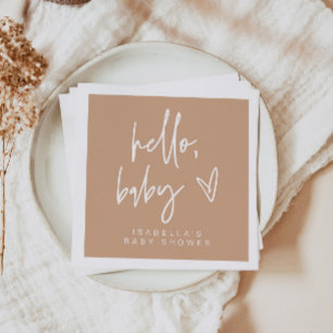 MARLO Modern Bohemian Terracotta Baby Shower Napkin