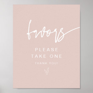 MARLO Modern Boho Blush Pink Favors Sign