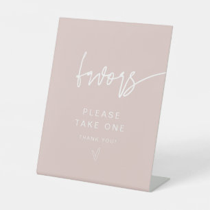 MARLO Modern Boho Blush Pink Favors Sign