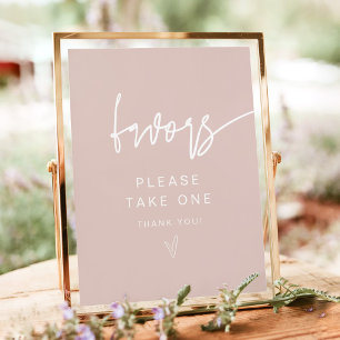 MARLO Modern Boho Blush Pink Favors Sign