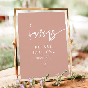 MARLO Modern Boho Blush Pink Favors Sign