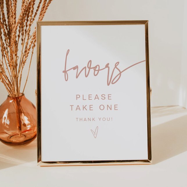 MARLO Modern Boho Blush Pink Favors Sign (Creator Uploaded)
