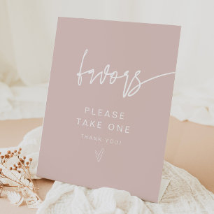 MARLO Modern Boho Blush Pink Favours Sign