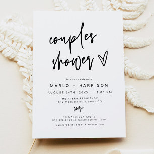MARLO Modern Boho Bold Heart Couples Shower Invitation