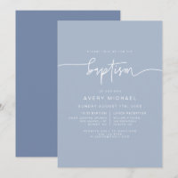 MARLO Modern Boho Dusty Blue Boy Baptism